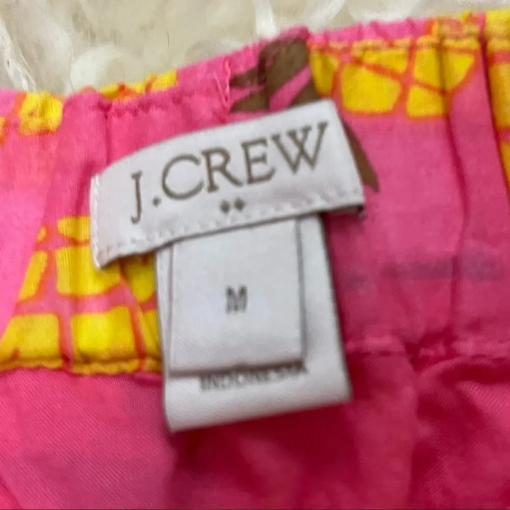 J Crew Factory Cotton Pineapple Print Skirt Pink and Yellow M